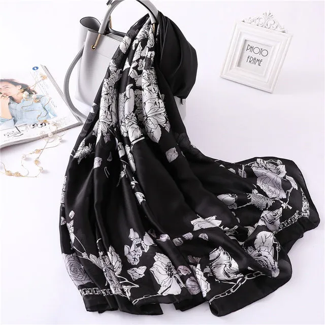 Fashion Silk Scarf Printed Bandana Shawl #FS-1