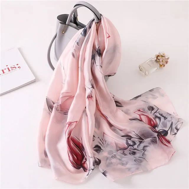 Fashion Silk Scarf Printed Bandana Shawl #FS-1