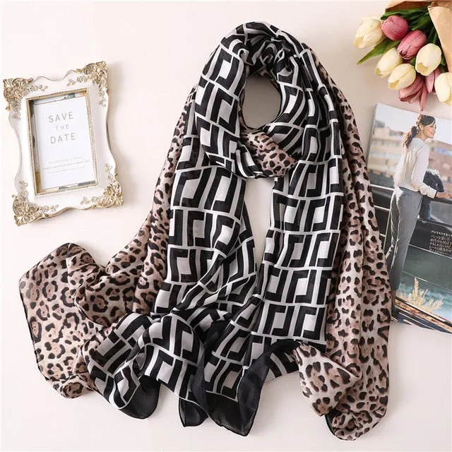 Fashion Silk Scarf Printed Bandana Shawl #FS-1