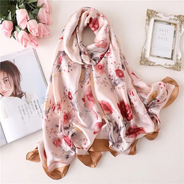 Fashion Silk Scarf Printed Bandana Shawl #FS-1