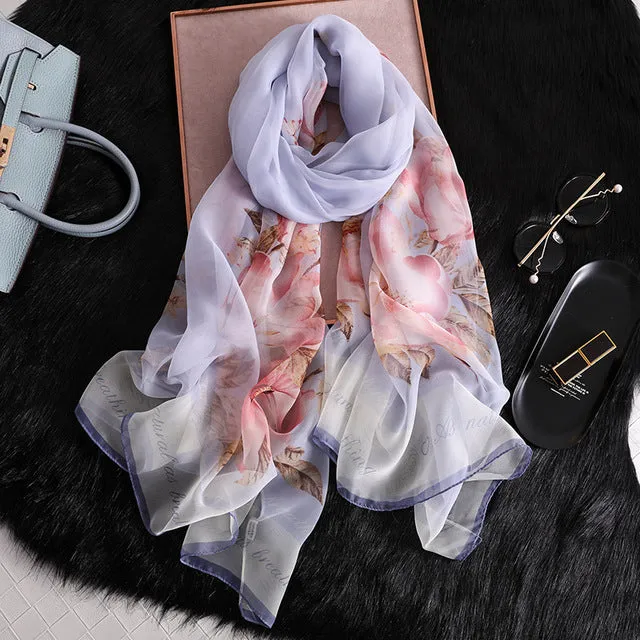 Fashion Silk Scarf Printed Bandana Shawl #LS-1