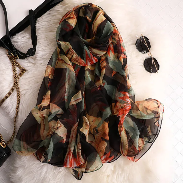 Fashion Silk Scarf Printed Bandana Shawl #LS-1