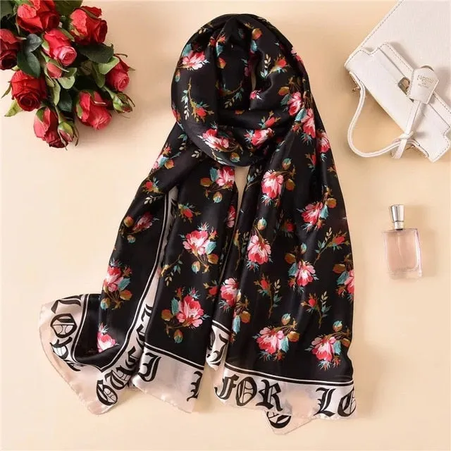 Fashion Silk Scarf Printed Bandana Shawl #LZ084