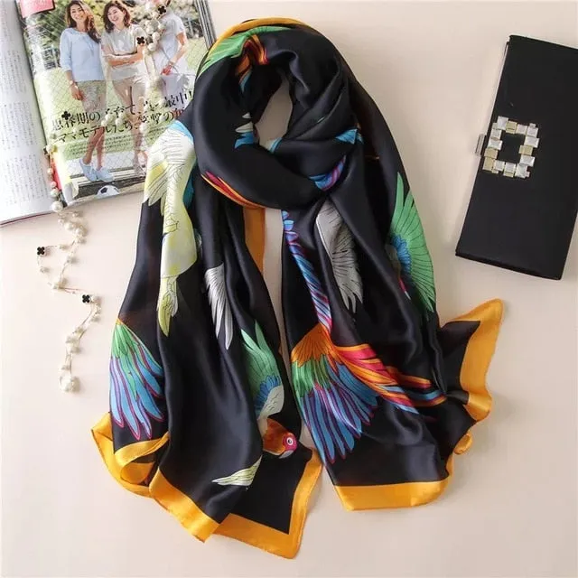 Fashion Silk Scarf Printed Bandana Shawl #LZ084