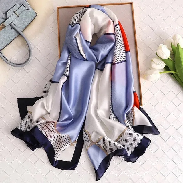 Fashion Silk Scarf Printed Bandana Shawl #LZ084