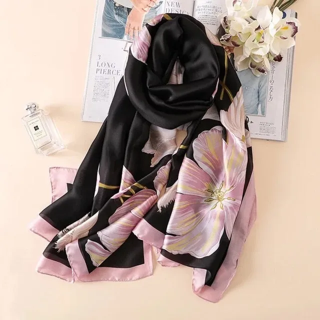 Fashion Silk Scarf Printed Bandana Shawl #LZ084