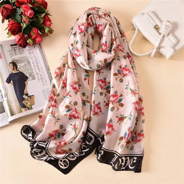 Fashion Silk Scarf Printed Bandana Shawl #LZ084