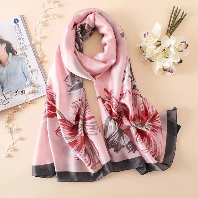 Fashion Silk Scarf Printed Bandana Shawl #LZ084