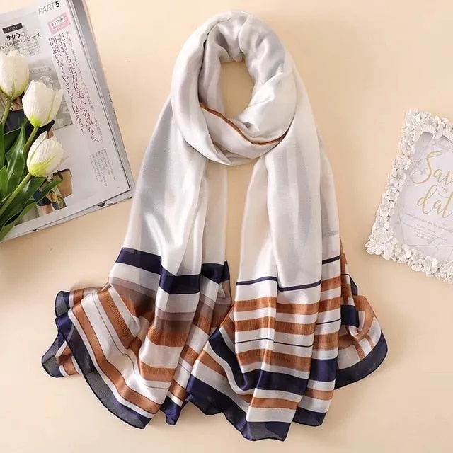 Fashion Silk Scarf Printed Bandana Shawl #LZ084