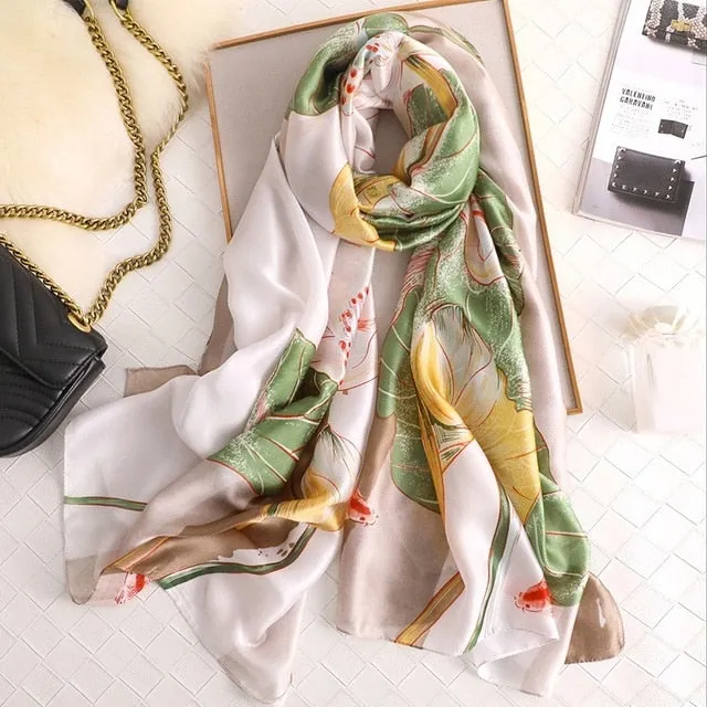 Fashion Silk Scarf Printed Bandana Shawl #LZ084