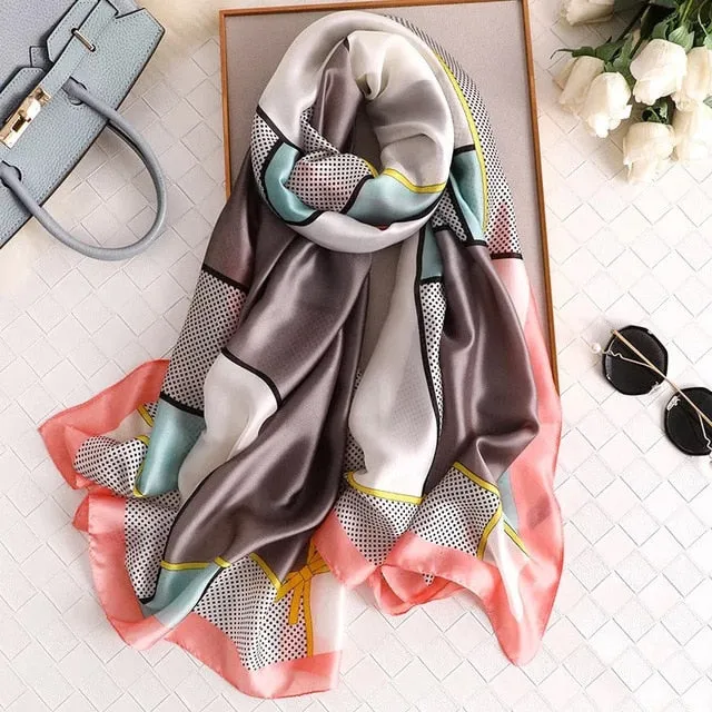 Fashion Silk Scarf Printed Bandana Shawl #LZ084