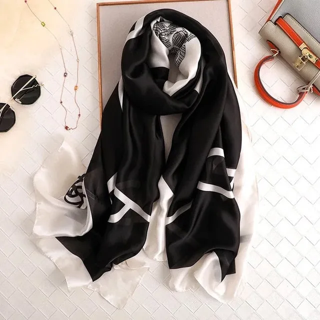 Fashion Silk Scarf Printed Bandana Shawl #LZ084