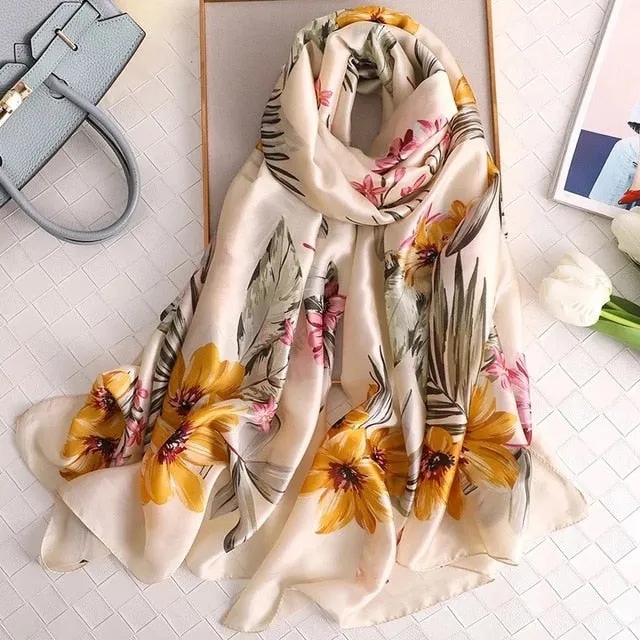 Fashion Silk Scarf Printed Bandana Shawl #LZ084