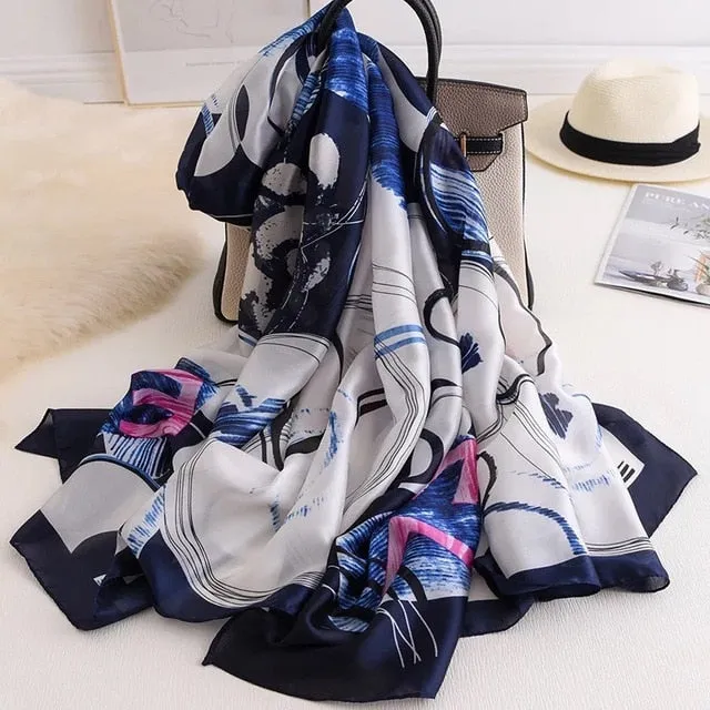 Fashion Silk Scarf Printed Bandana Shawl #LZ084