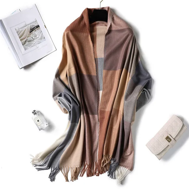 Fashion Warm Thick Cashmere Scarf Printed Bandana Shawl #HS-1