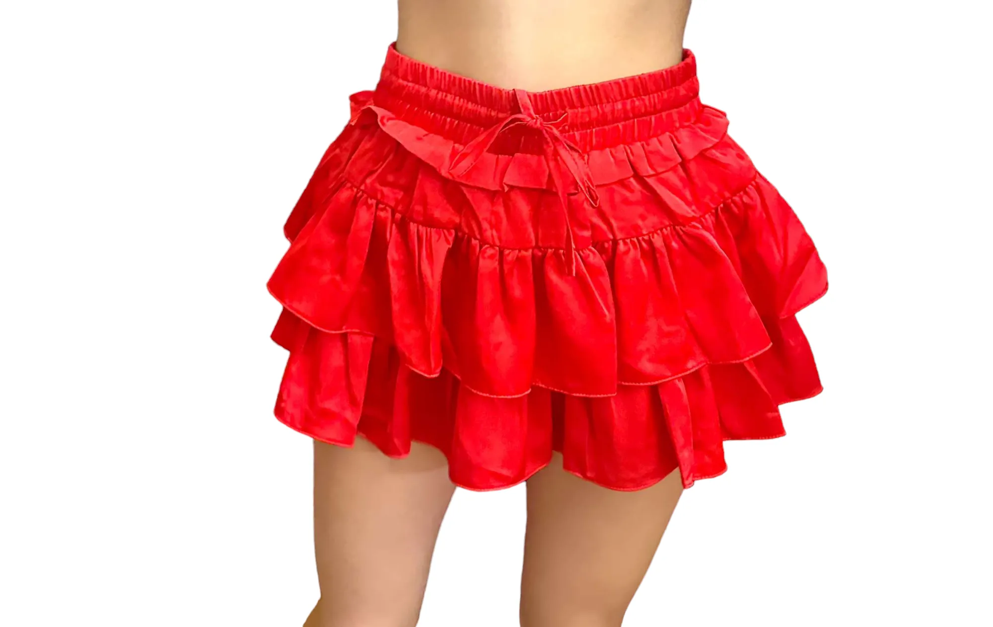 Festive Red Ruffle Skort