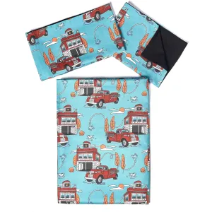 Fire Engine Bedding Set - Duvet Cover & Pillow Case - Crib Size