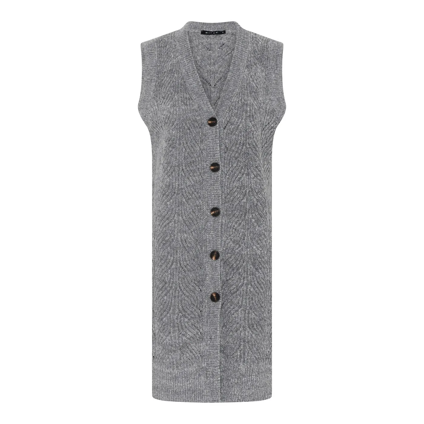 Grey Cable Knit Waistcoat - Micha