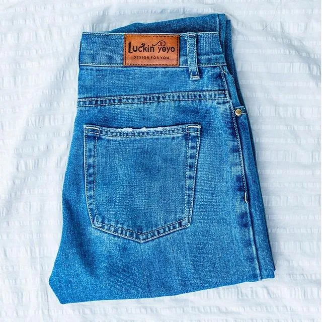 Harem High Waist Blue Straight Jean