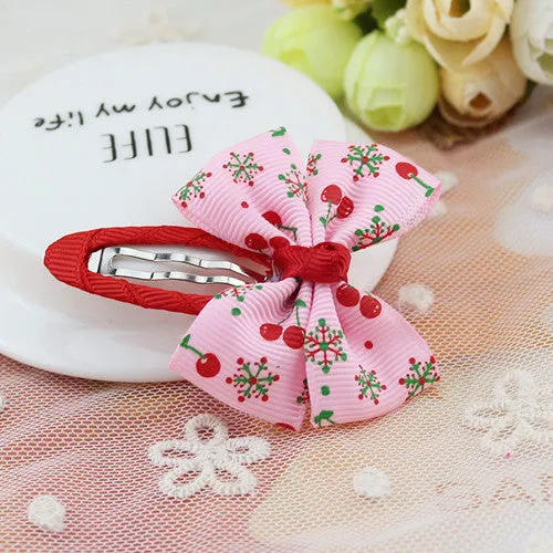 Hot Sale Colorful Baby Bow Dot Hairpins For Girls Grosgrain Hair Clip Accessories Children Ribbon Bowknot Hair band Statement