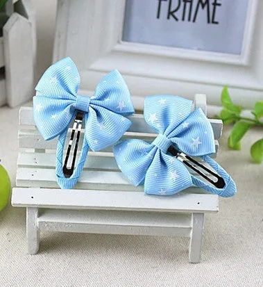 Hot Sale Colorful Baby Bow Dot Hairpins For Girls Grosgrain Hair Clip Accessories Children Ribbon Bowknot Hair band Statement