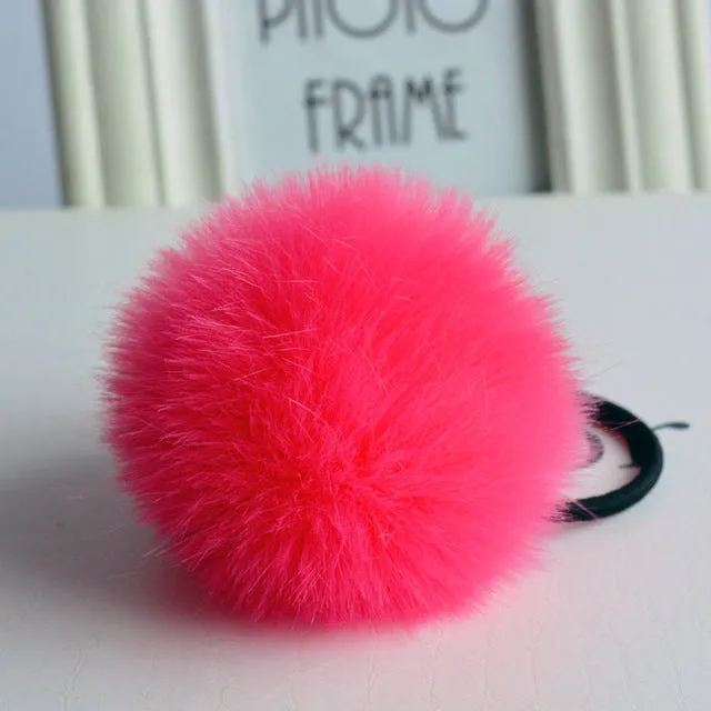 Hot Sale Korean Style Girls Cute Trendy Soft Fake Rabbit Fur Elastic Hair Rope Hair Band  Hair Accessories