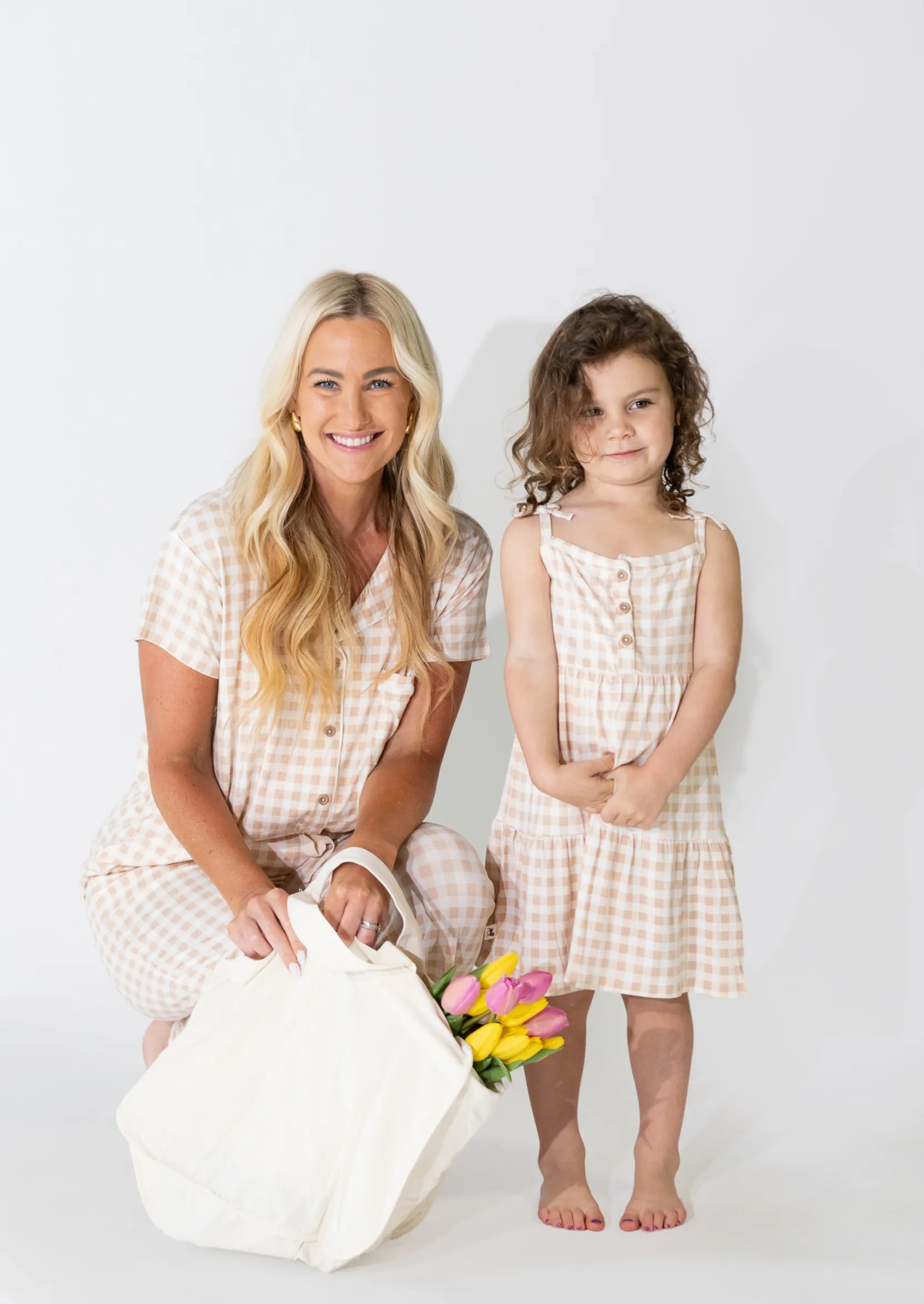 Kids Twirl Dress - OAT GINGHAM