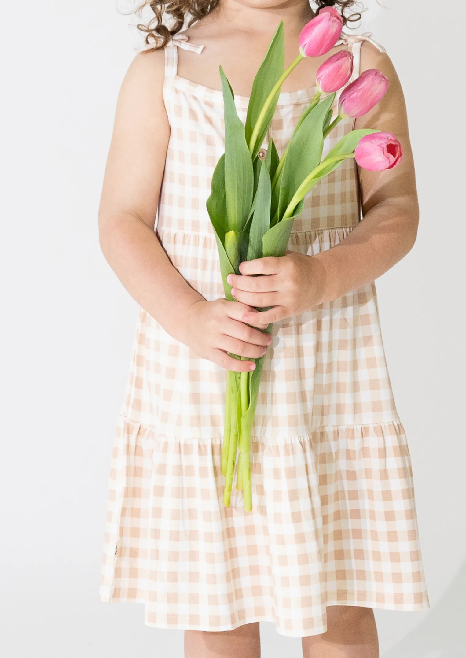 Kids Twirl Dress - OAT GINGHAM