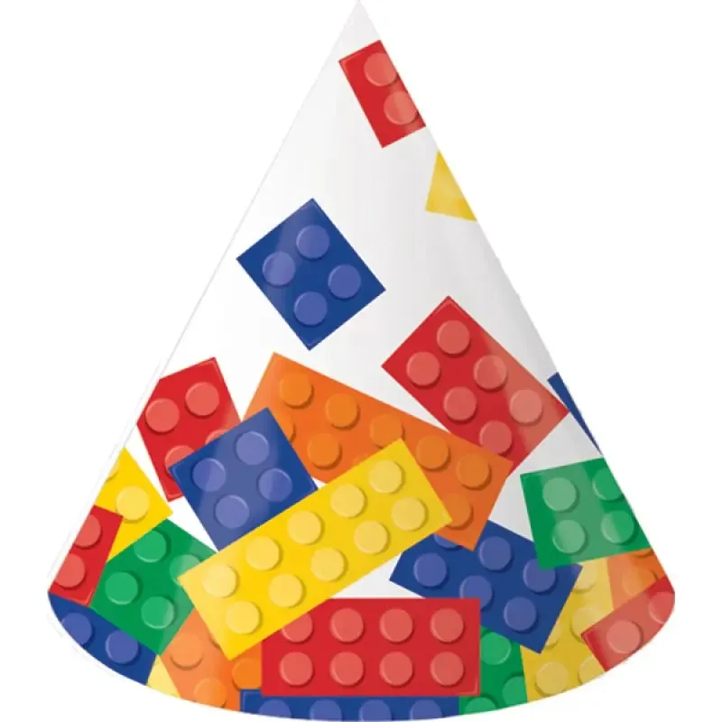 Lego Blocks Party Hats - 8 Pkt