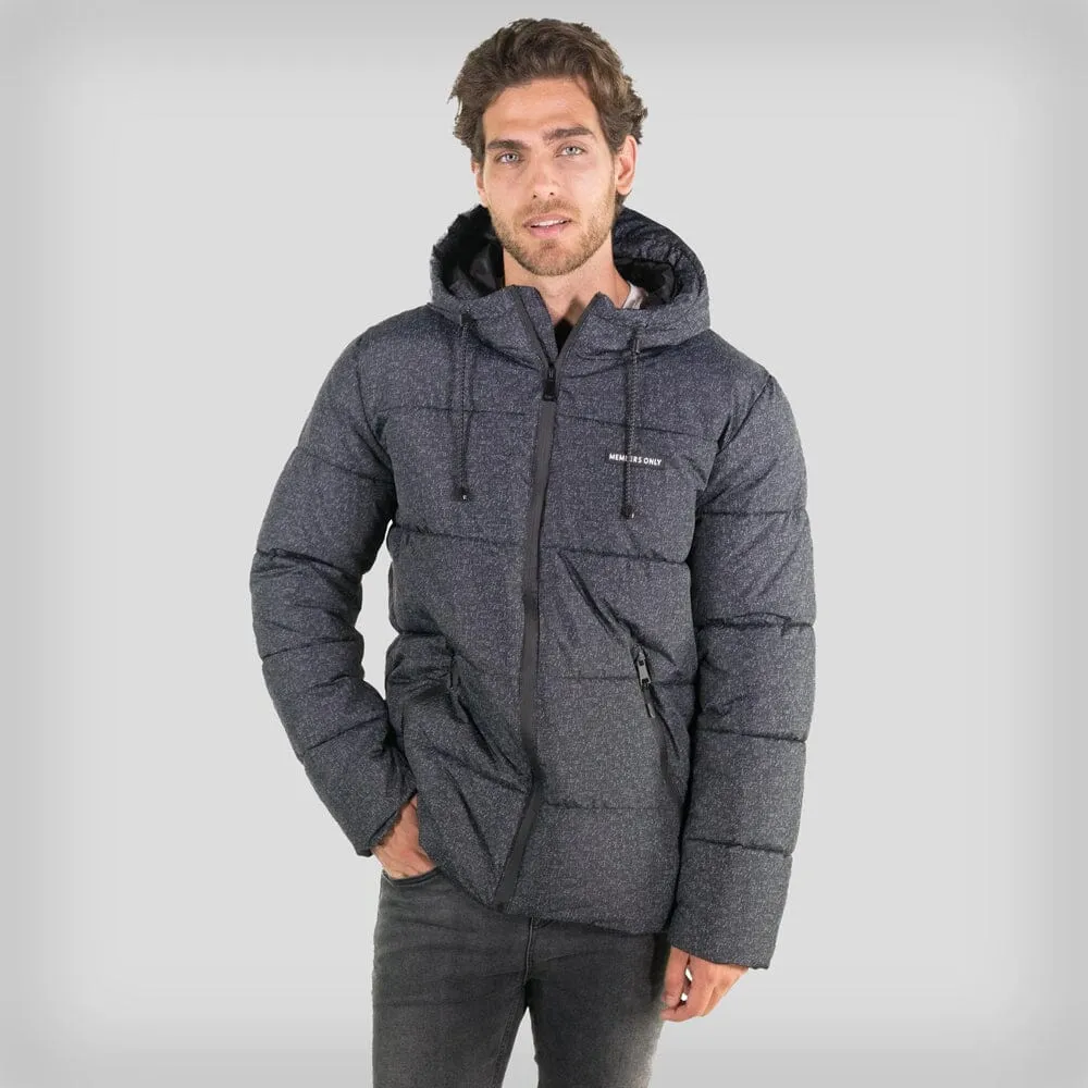 Members Only Men's Heather Print Puffer Jacket