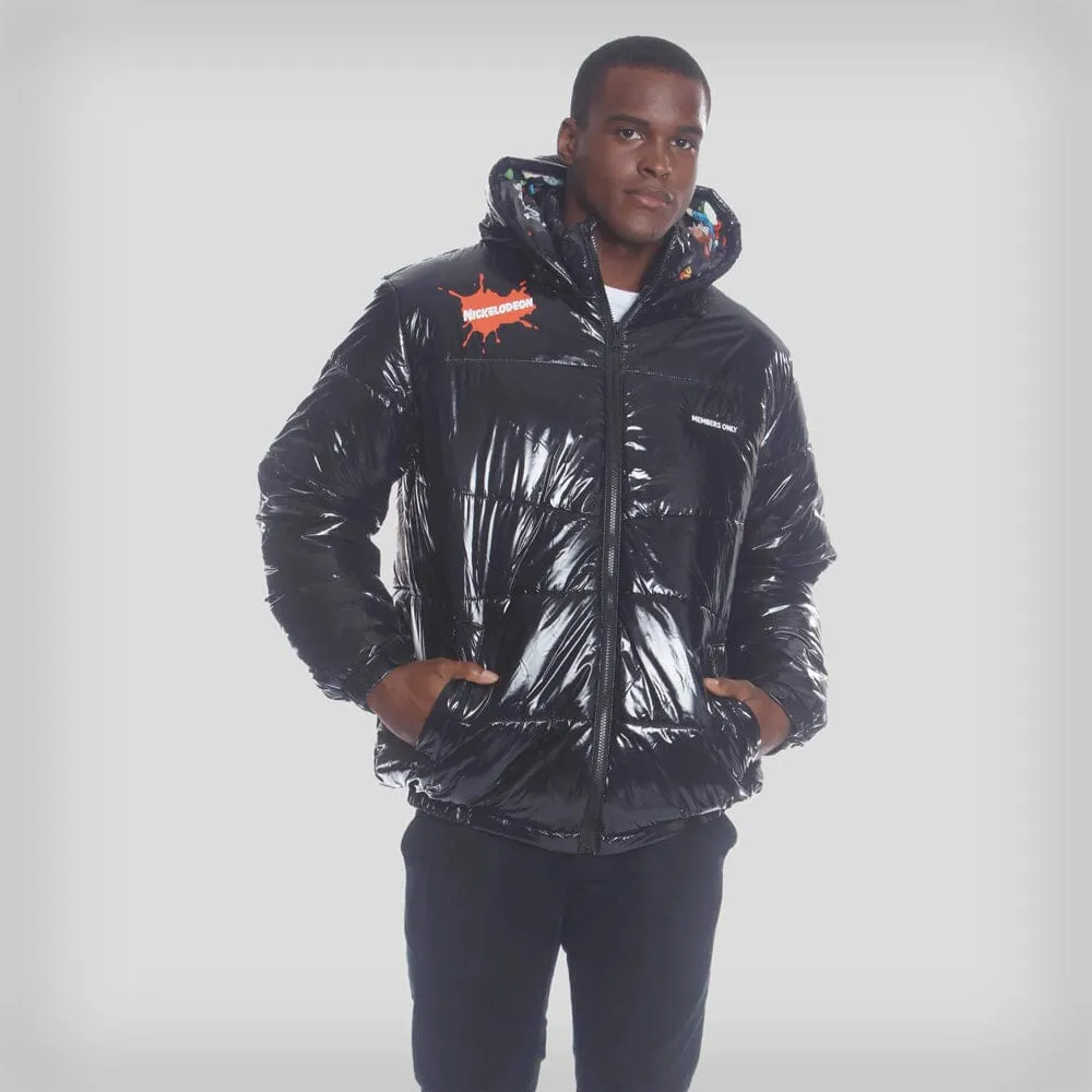 Members Only Men's Nickelodeon Shiny Collab Puffer Jacket