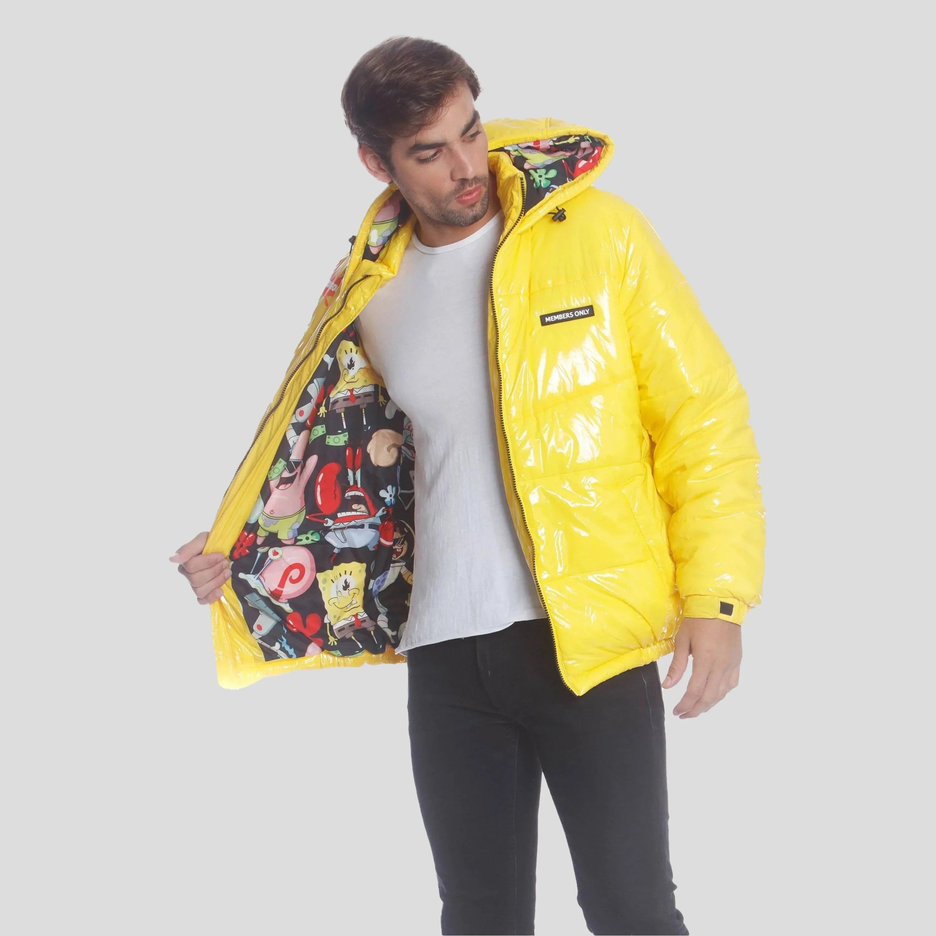 Members Only Men's Nickelodeon Shiny Collab Puffer Jacket