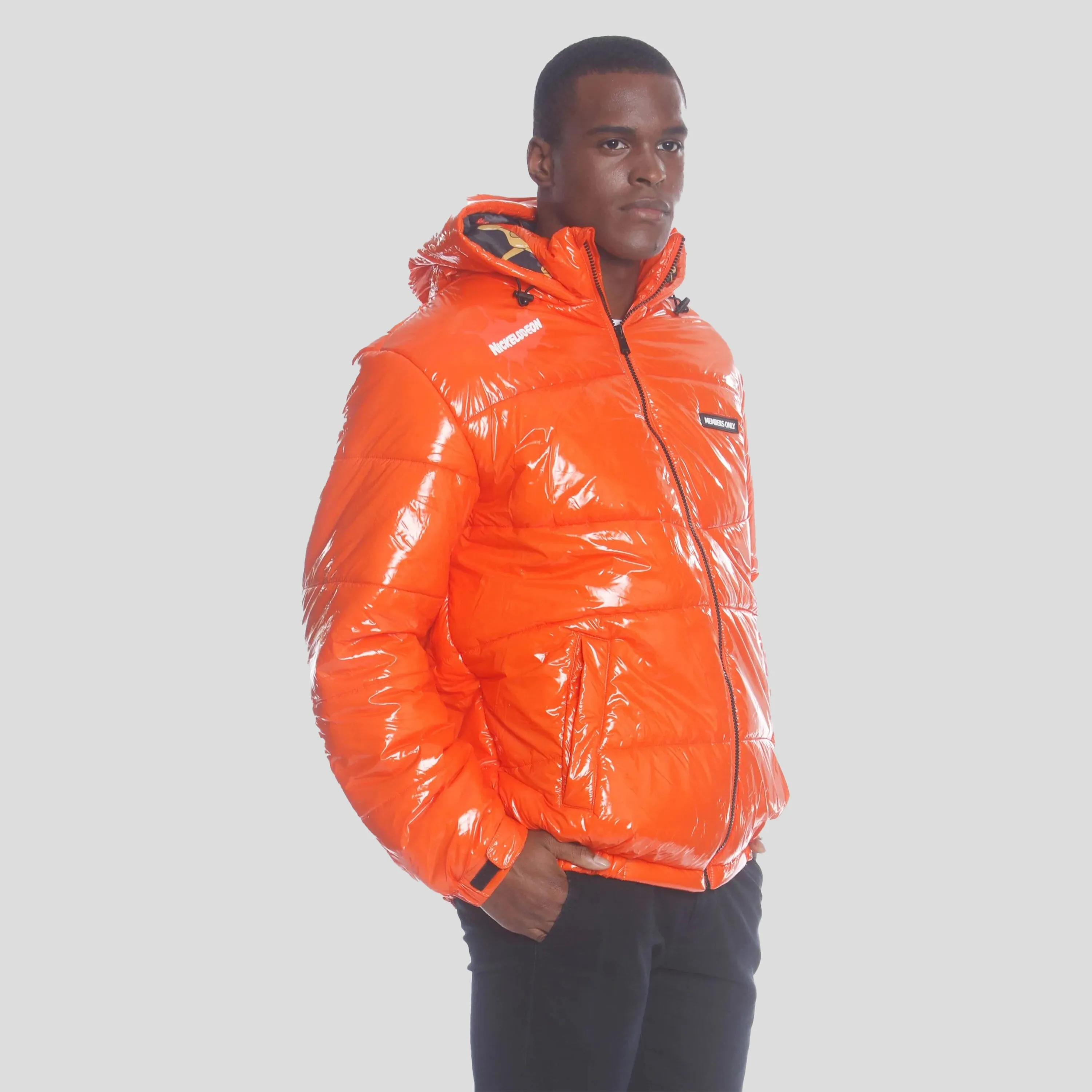 Members Only Men's Nickelodeon Shiny Collab Puffer Jacket