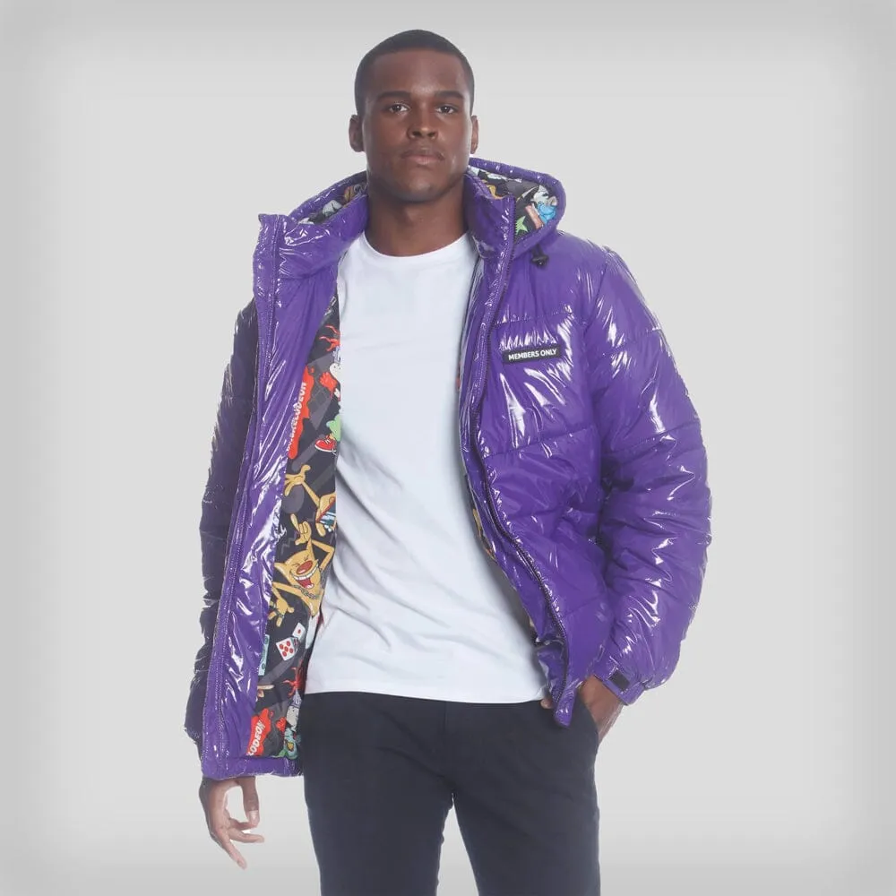 Members Only Men's Nickelodeon Shiny Collab Puffer Jacket