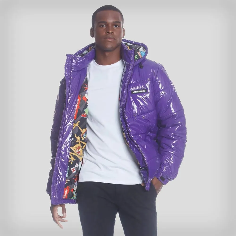 Members Only Men's Nickelodeon Shiny Collab Puffer Jacket