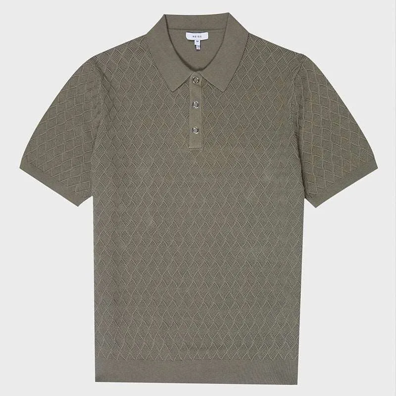 Men's Textured Polo Short-sleeved Shirt