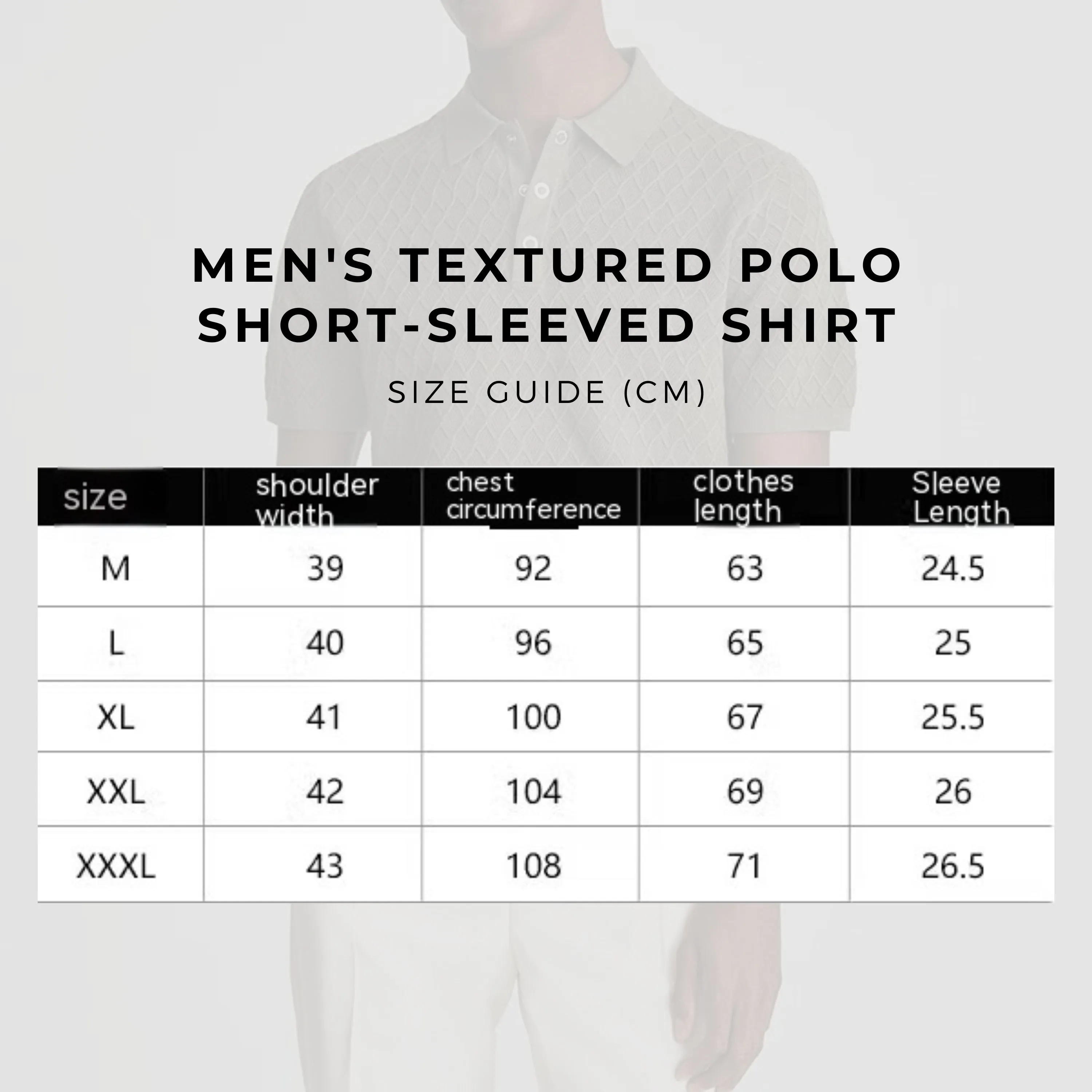 Men's Textured Polo Short-sleeved Shirt