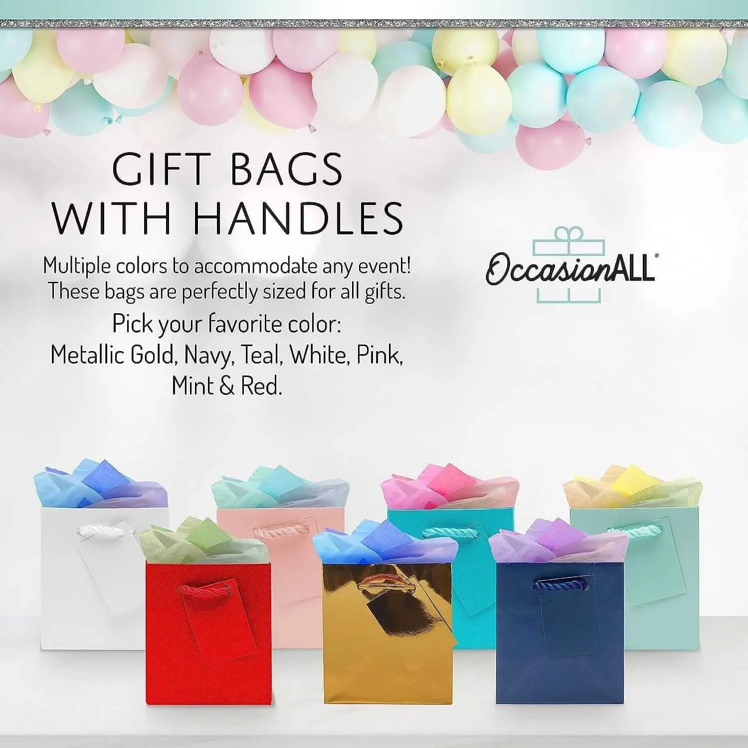 Metallic Gold Gift Bags with Handles