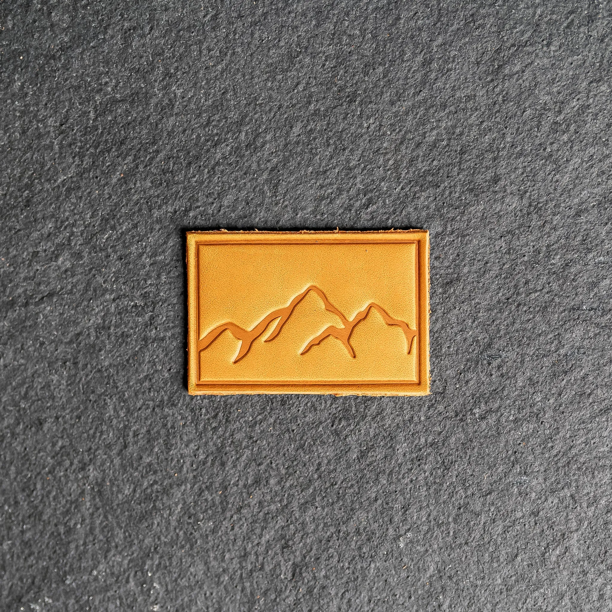 Mountain Range Leather Patches with optional Velcro added