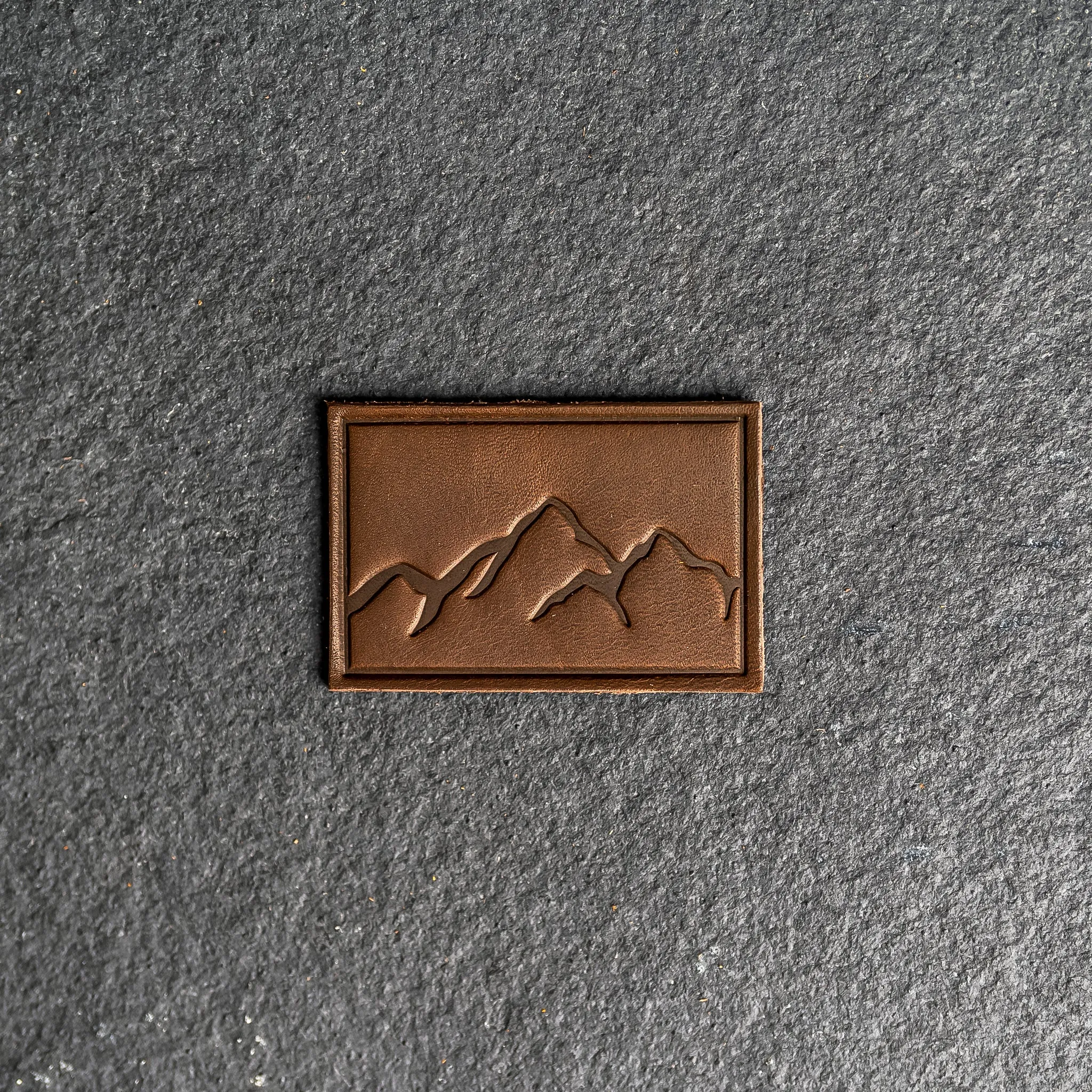 Mountain Range Leather Patches with optional Velcro added