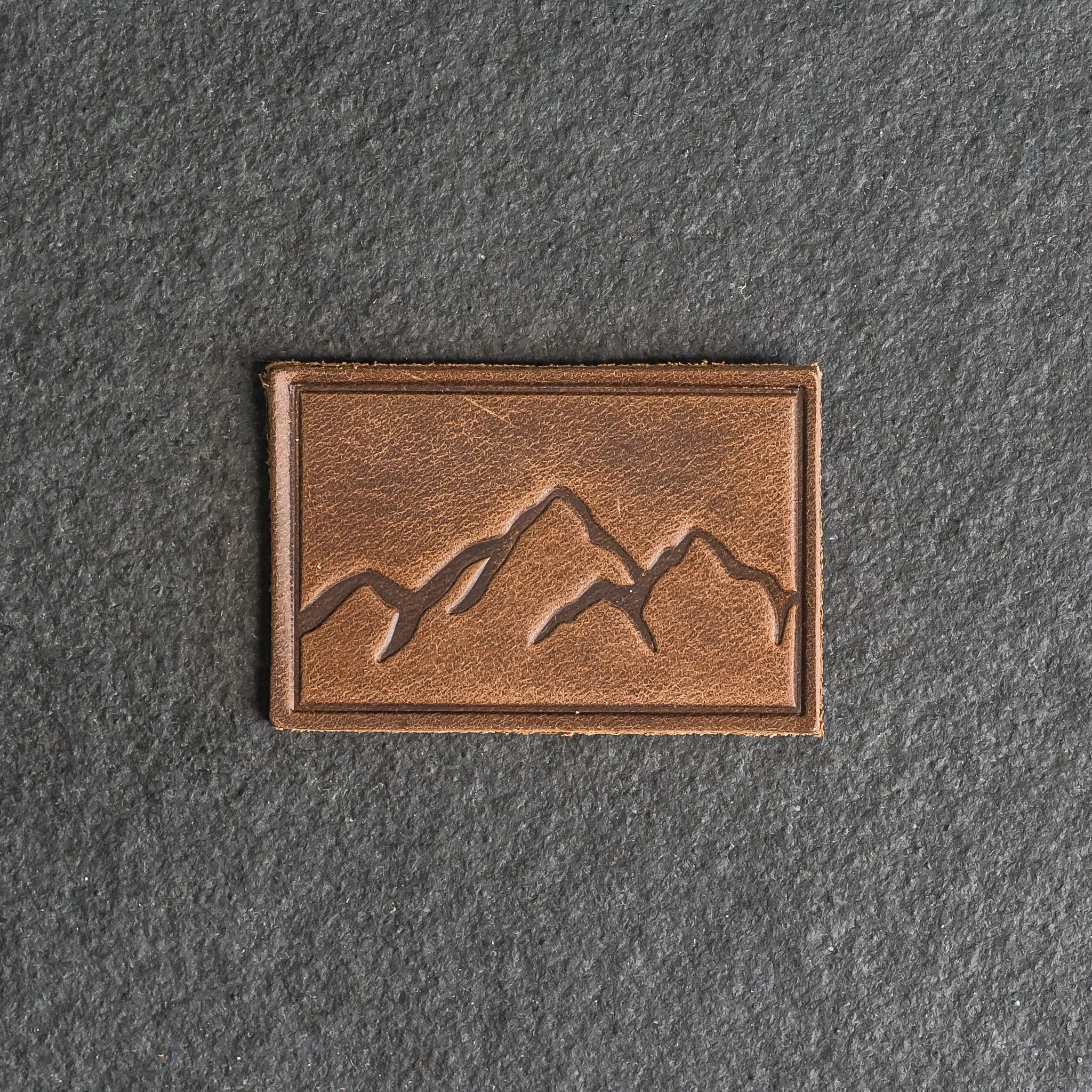 Mountain Range Leather Patches with optional Velcro added