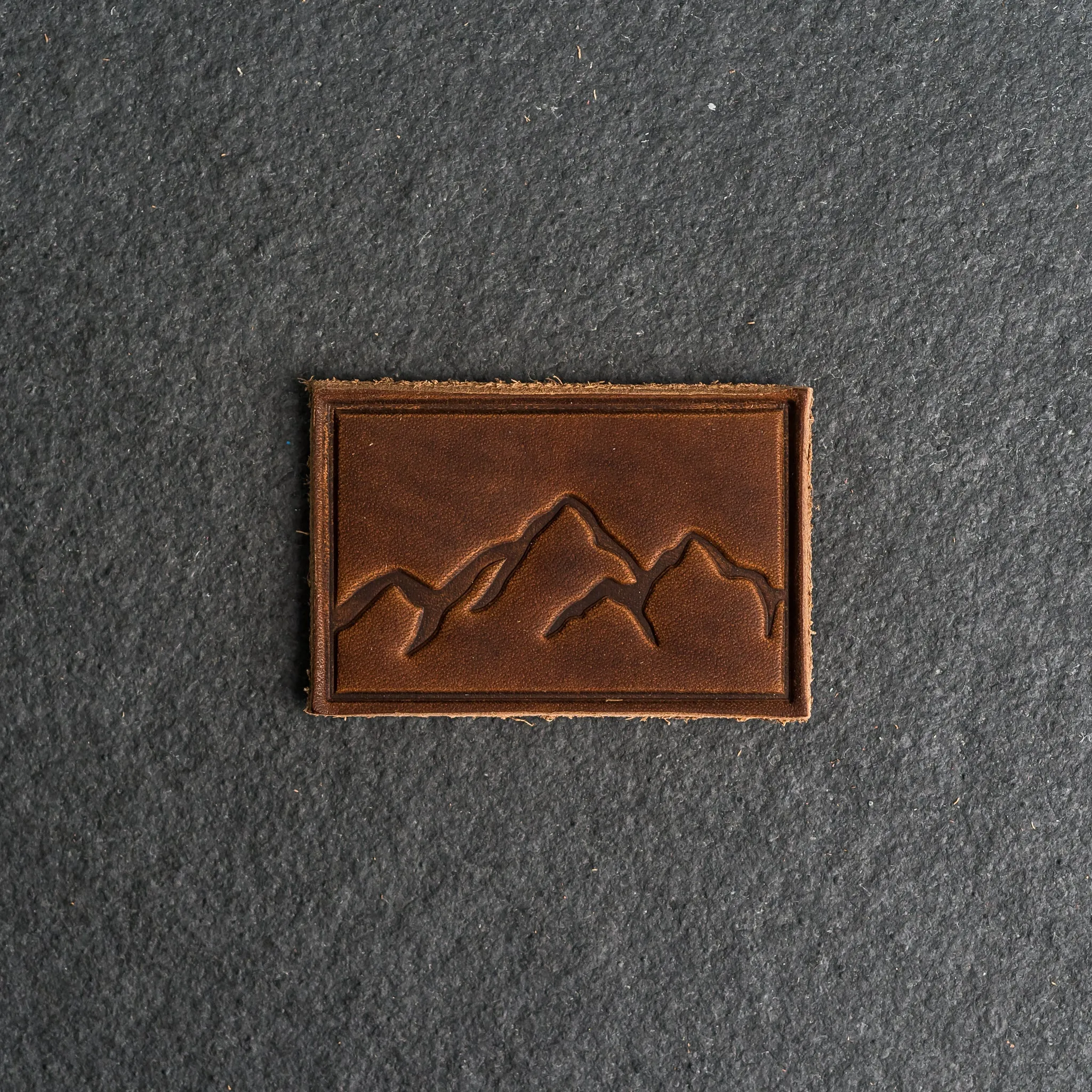 Mountain Range Leather Patches with optional Velcro added