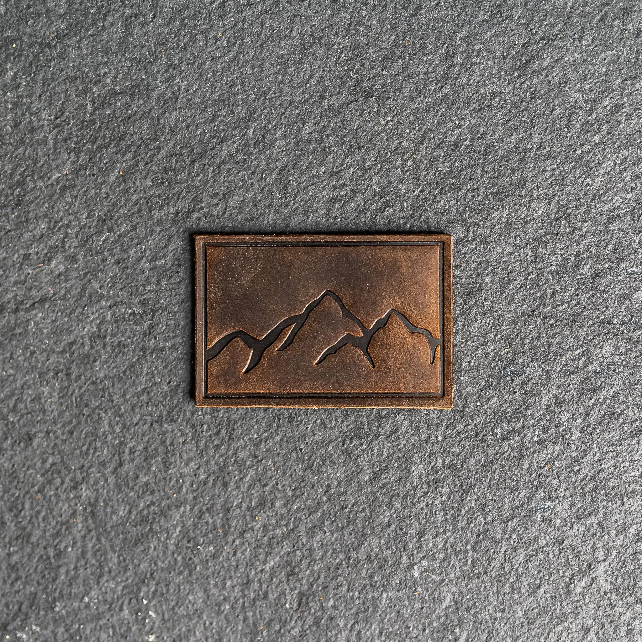 Mountain Range Leather Patches with optional Velcro added