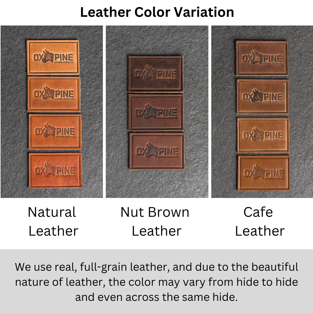 Mountain Range Leather Patches with optional Velcro added