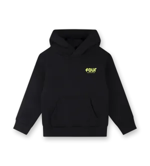 Neon Yellow Logo Hoodie Black