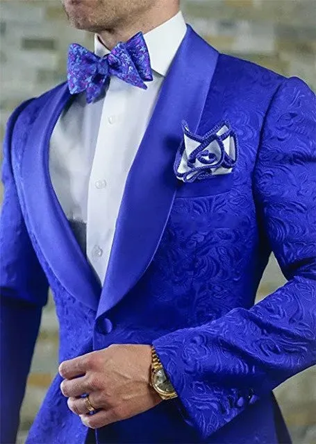 New Arrival One Button Burgundy Paisley Shawl Lapel Wedding Groom Tuxedos Men Party Groomsmen Suits (Jacket Pants Tie) K31