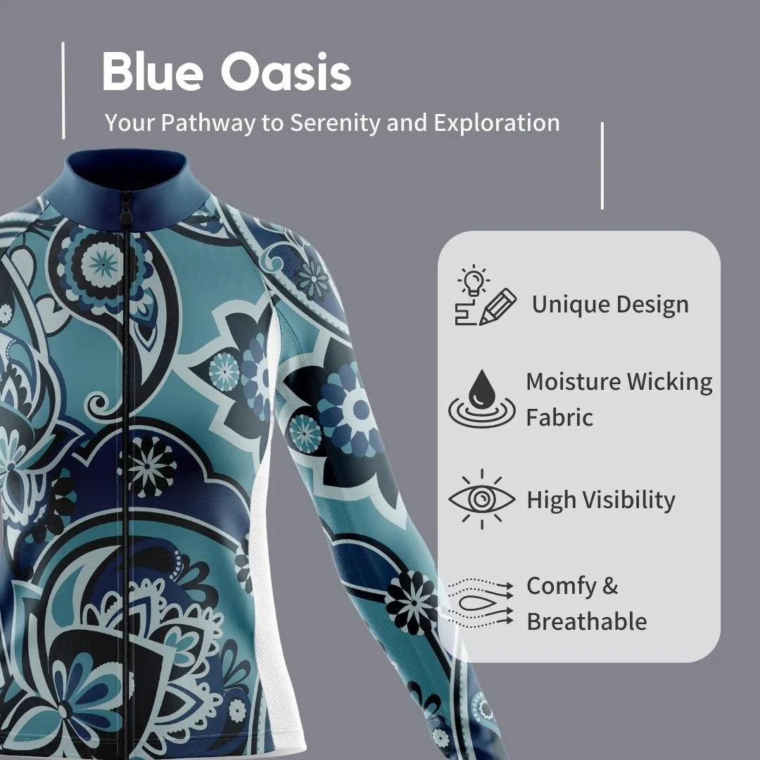 NEW! Blue Oasis | Women's Long Sleeve Cycling Jersey