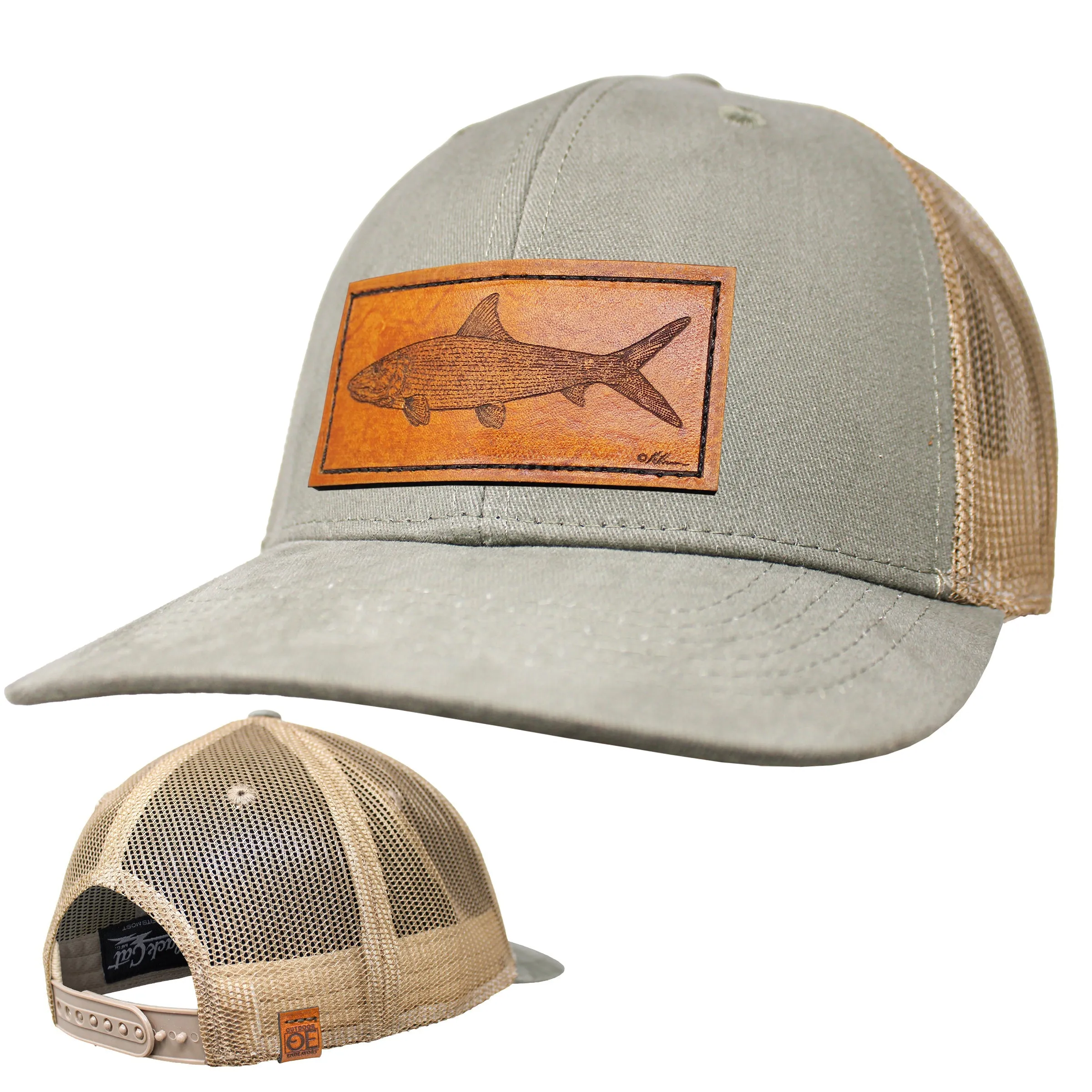 OE - Performance Trucker Hat - Bonefish Leather Patch