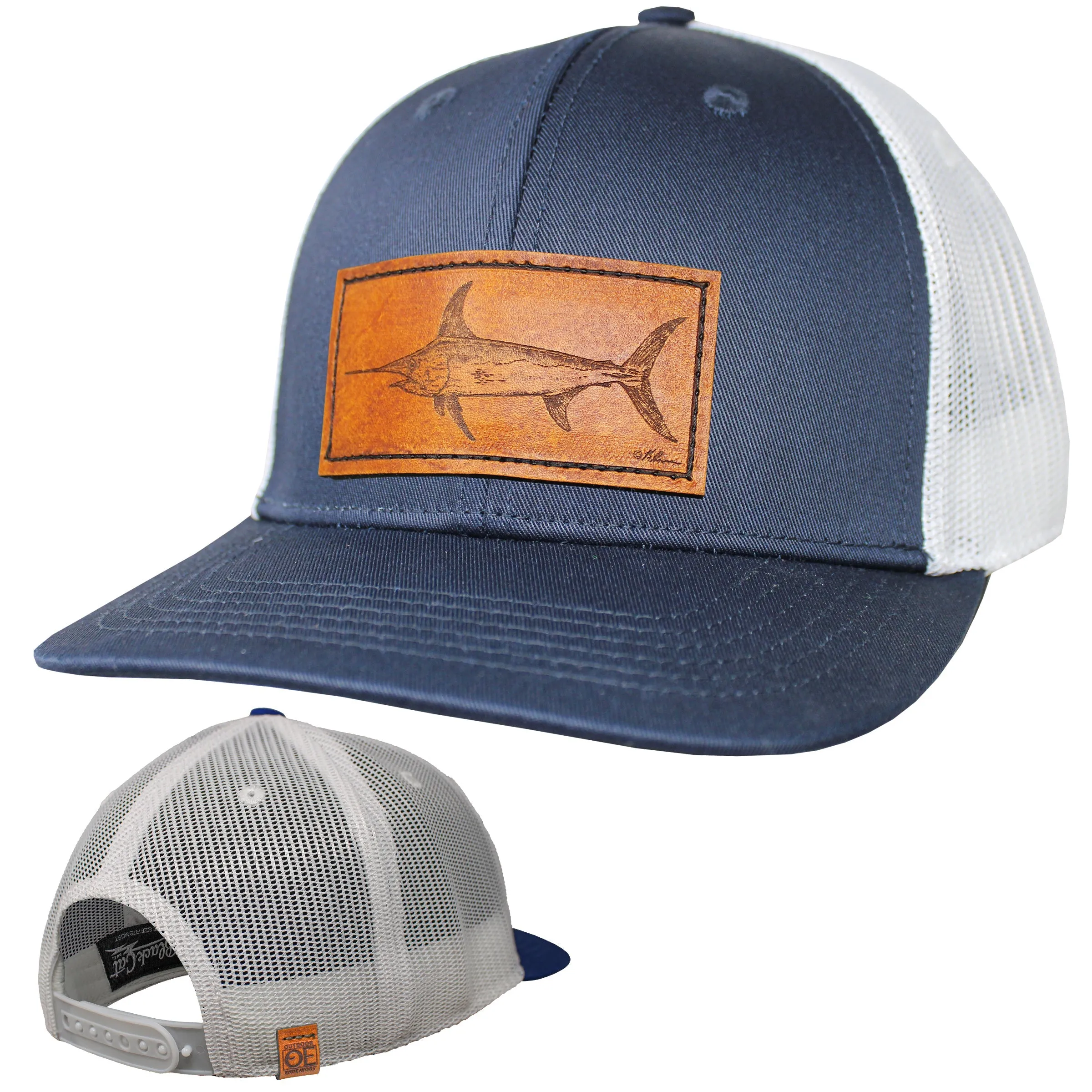 OE - Performance Trucker Hat - Swordfish Leather Patch