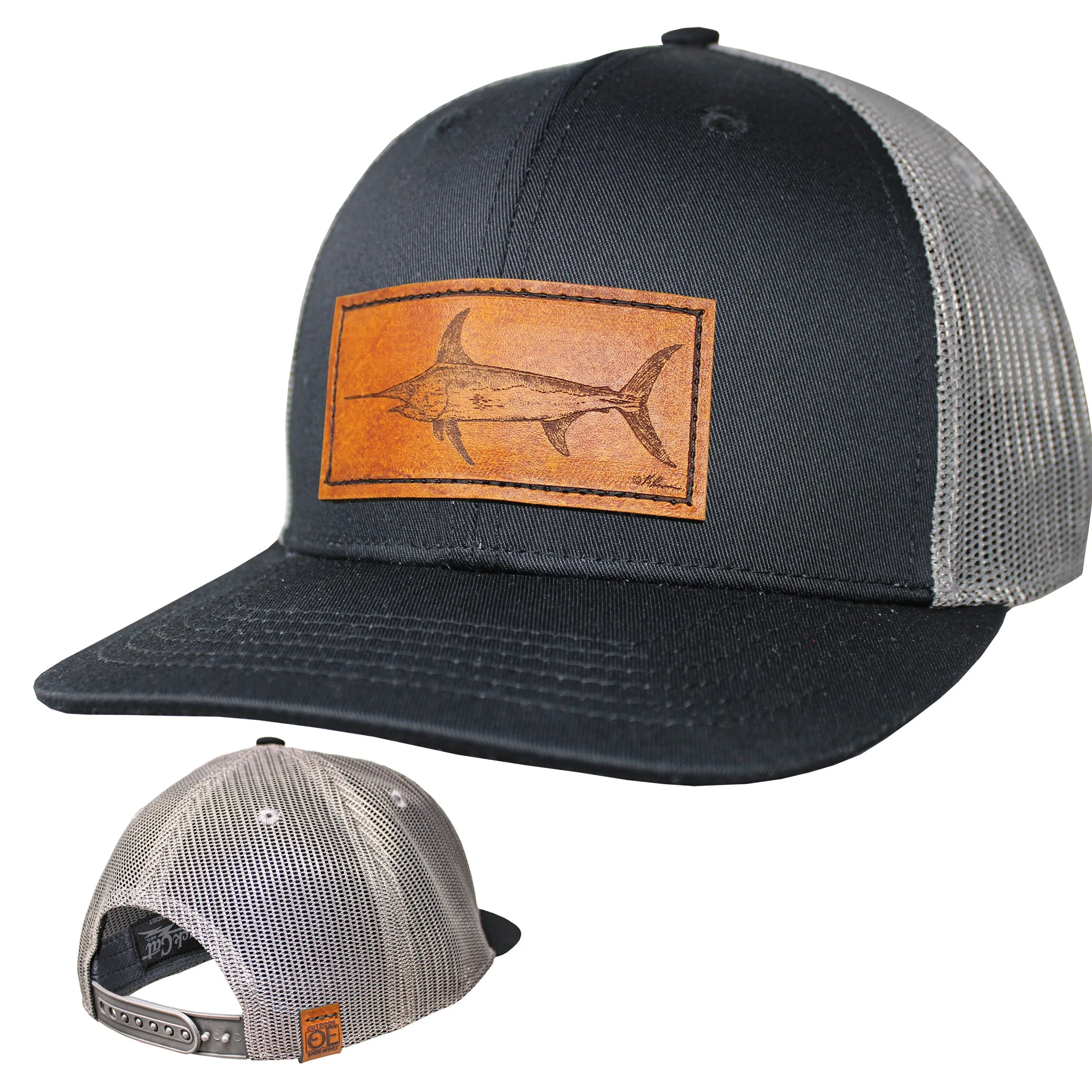 OE - Performance Trucker Hat - Swordfish Leather Patch